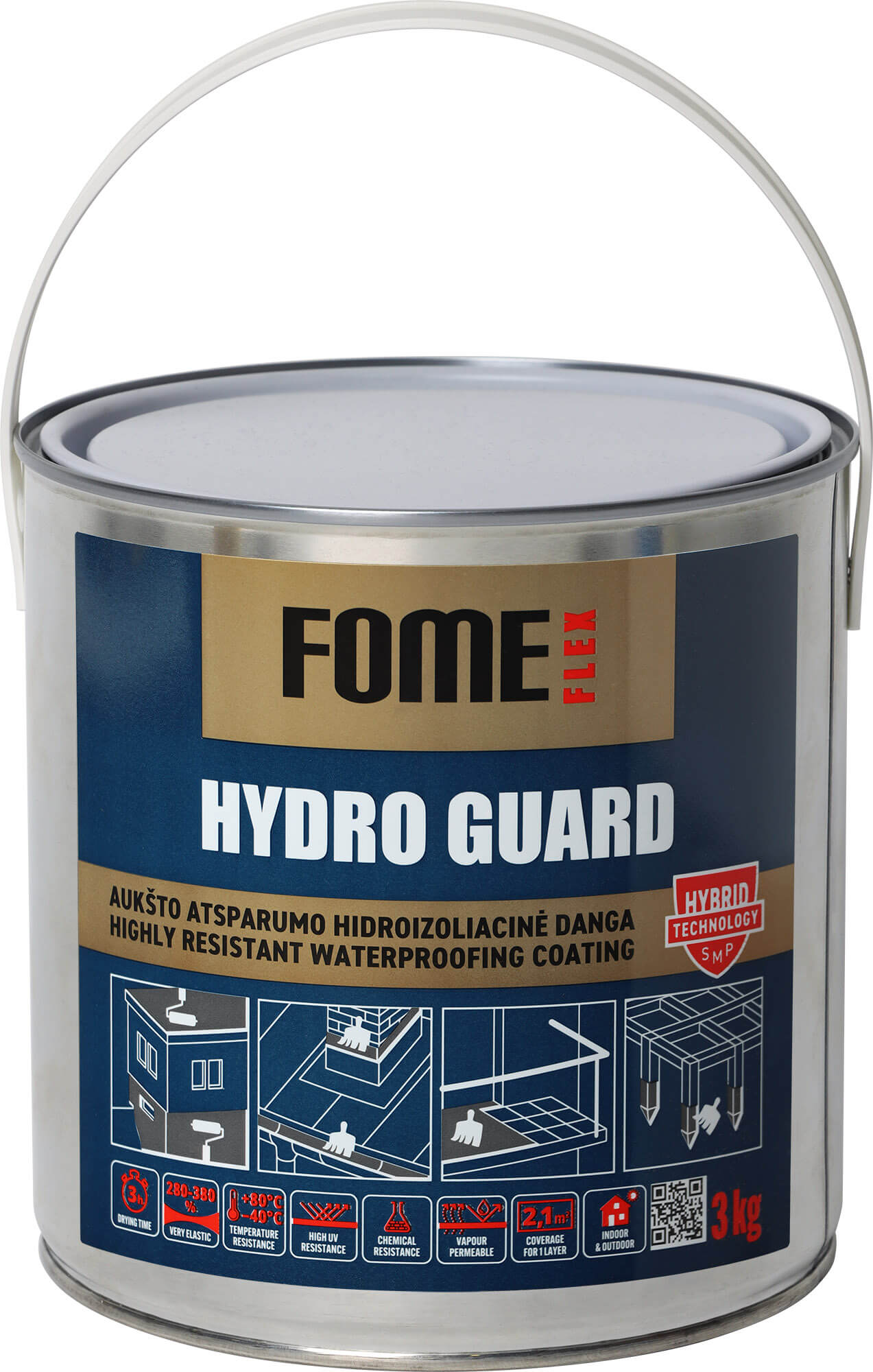 Hidroizioliacinė danga FOME FLEX HYDRO GUARD COATING, 3kg