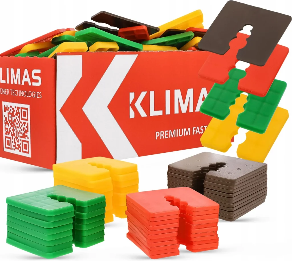 Plastikinės montavimo kaladėlės su skyle Klimas DW, nuo 2mm iki 15mm