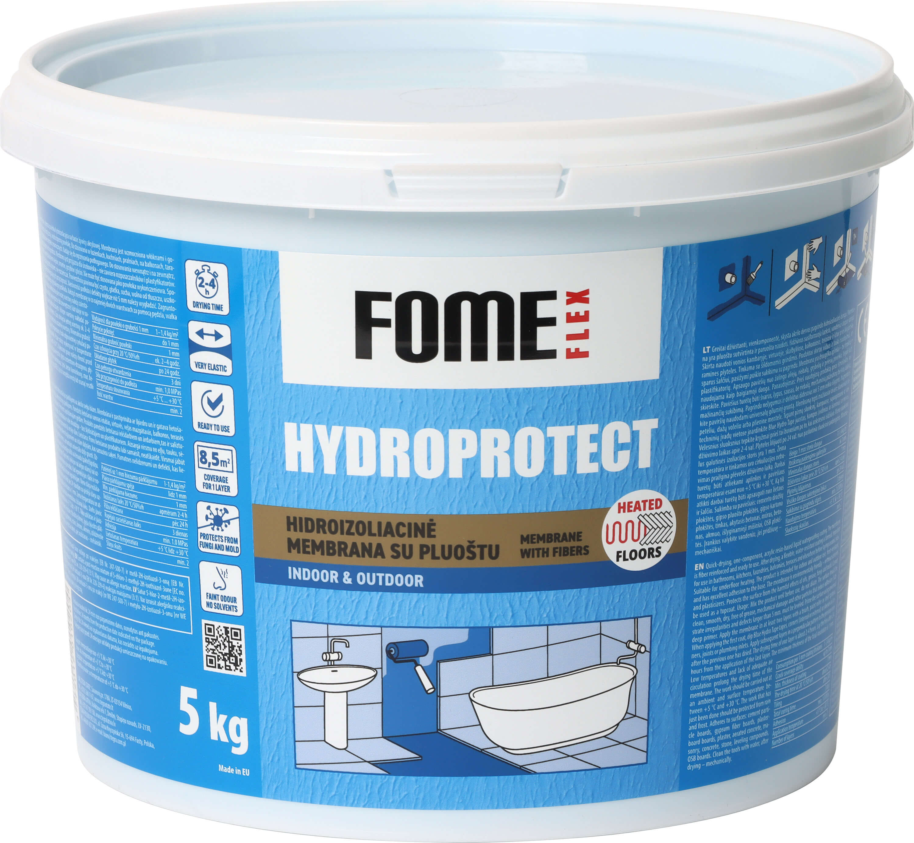 Hydroizoliacija Fome Flex Hydroprotect membrane, 5kg, voniai su plaušu