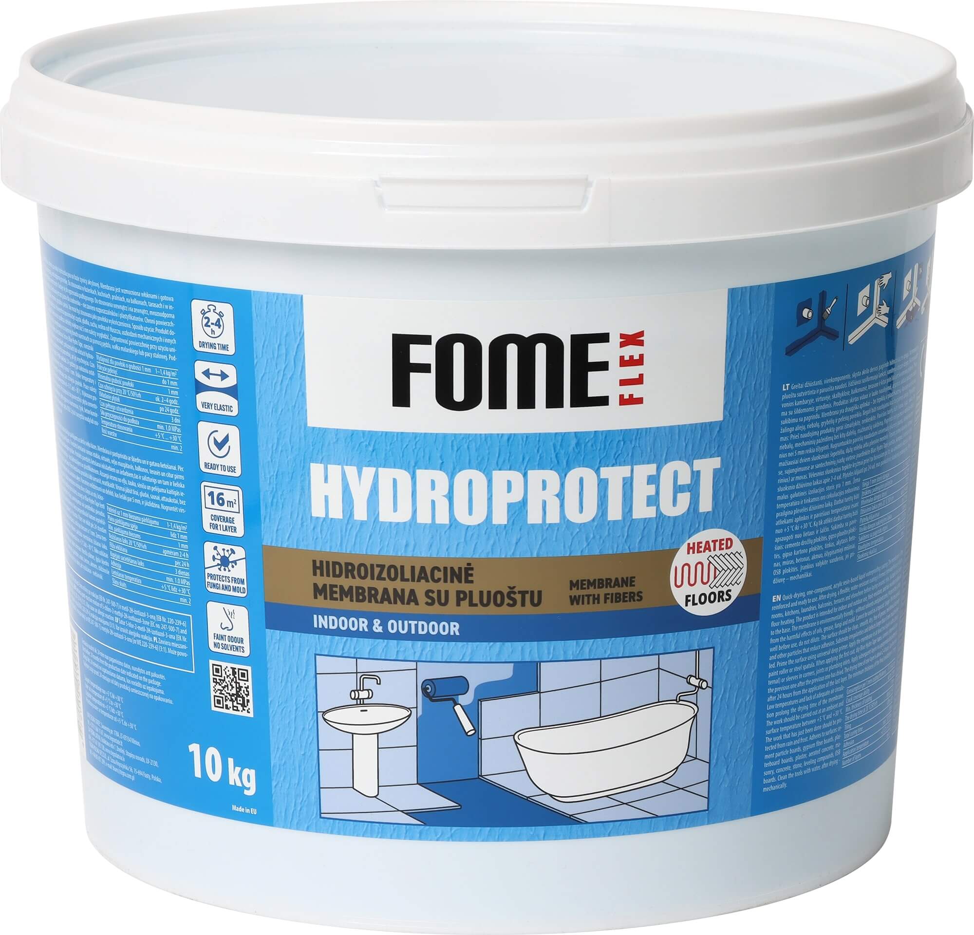 Hidroizoliacija Fome Flex Hydroprotect membrane, 10kg, voniai su plaušu