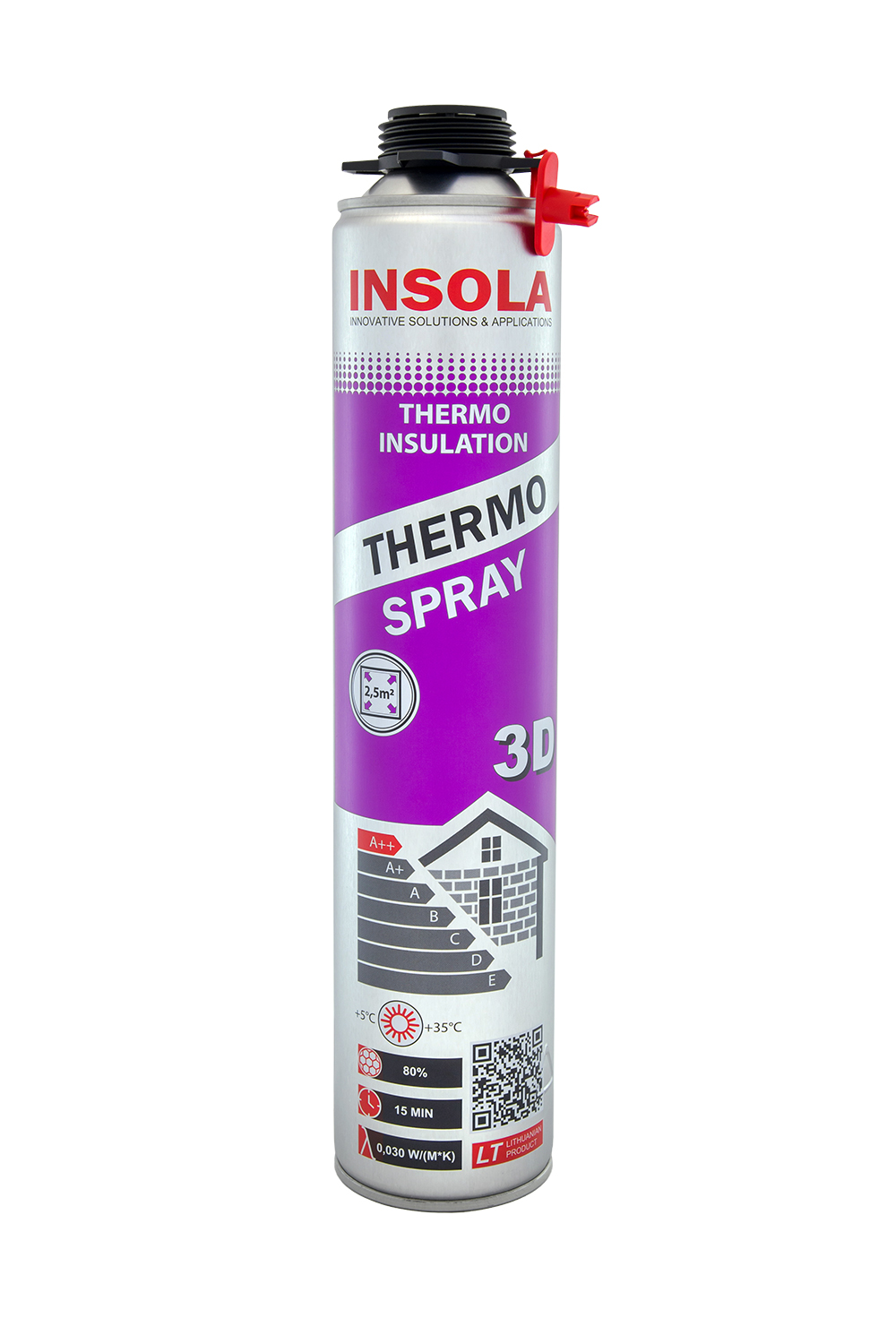 Purškiama termoizoliacija INSOLA Thermo Spray 3D, 850ml