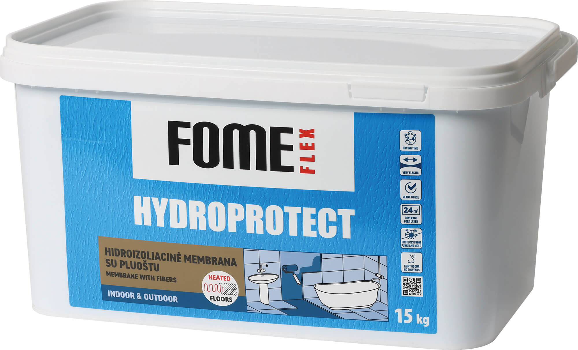 Hidroizoliacija Fome Flex Hydroprotect membrane, 15kg, voniai su plaušu